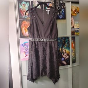 DONATED 🫂  Black Lace Handkerchief Dress with Lacing Detail Hot Topic